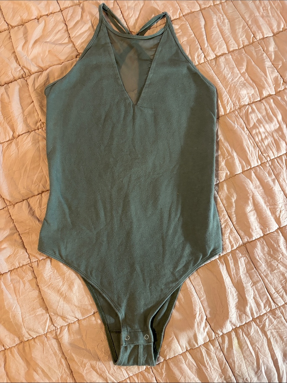 Abercrombie & Fitch Olive Green Halter Kids One-Piece Bodysuit